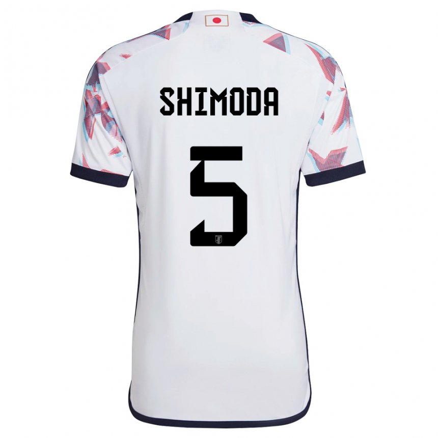Dame Japans Yoshihiro Shimoda #5 Hvit Bortetrøye Drakt Trøye 22-24 Skjorter T-skjorte