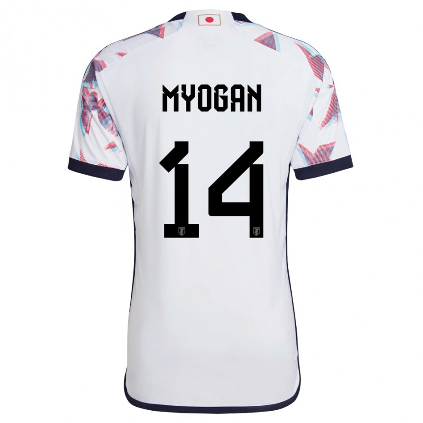 Dame Japans Toya Myogan #14 Hvit Bortetrøye Drakt Trøye 22-24 Skjorter T-skjorte
