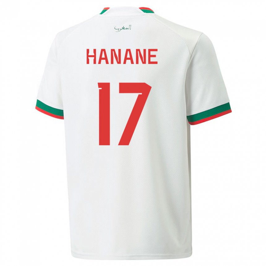 Dame Marokkos Hanane Ait El Haj #17 Hvit Bortetrøye Drakt Trøye 22-24 Skjorter T-skjorte