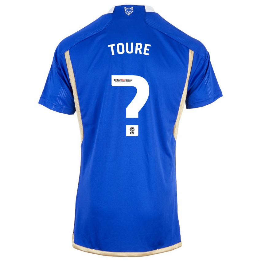 Barn Yassine Toure #0 Blå Hjemmetrøye Drakt Trøye 2023/24 Skjorter T-Skjorte
