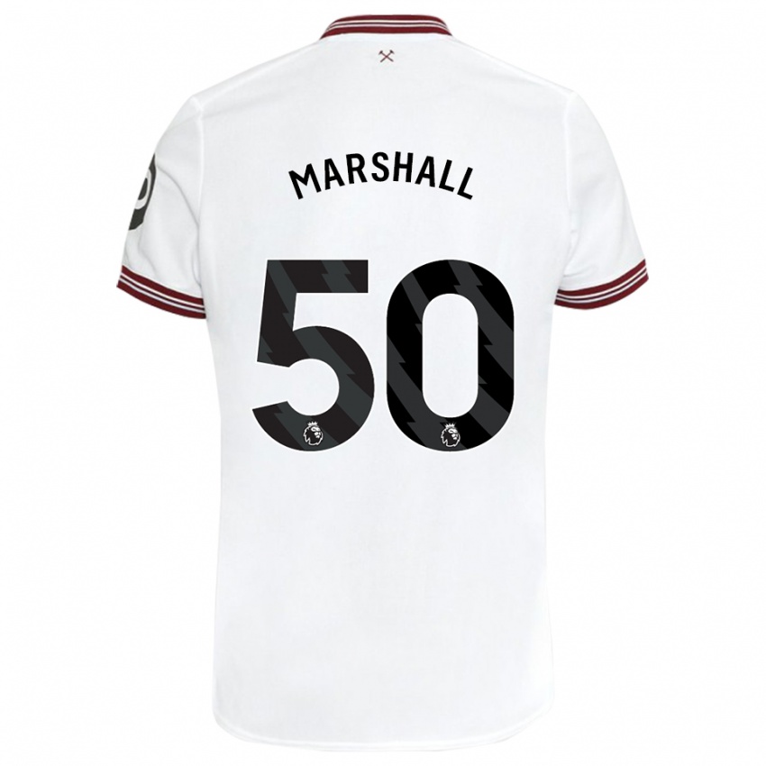 Barn Callum Marshall #50 Hvit Bortetrøye Drakt Trøye 2023/24 Skjorter T-Skjorte