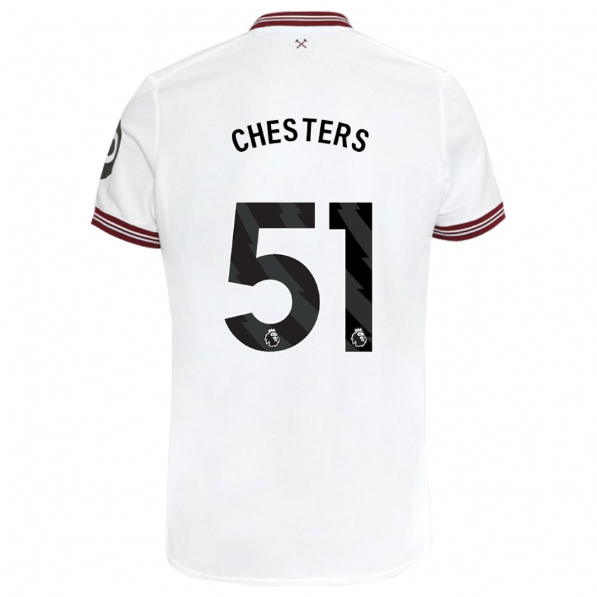 Barn Dan Chesters #51 Hvit Bortetrøye Drakt Trøye 2023/24 Skjorter T-Skjorte