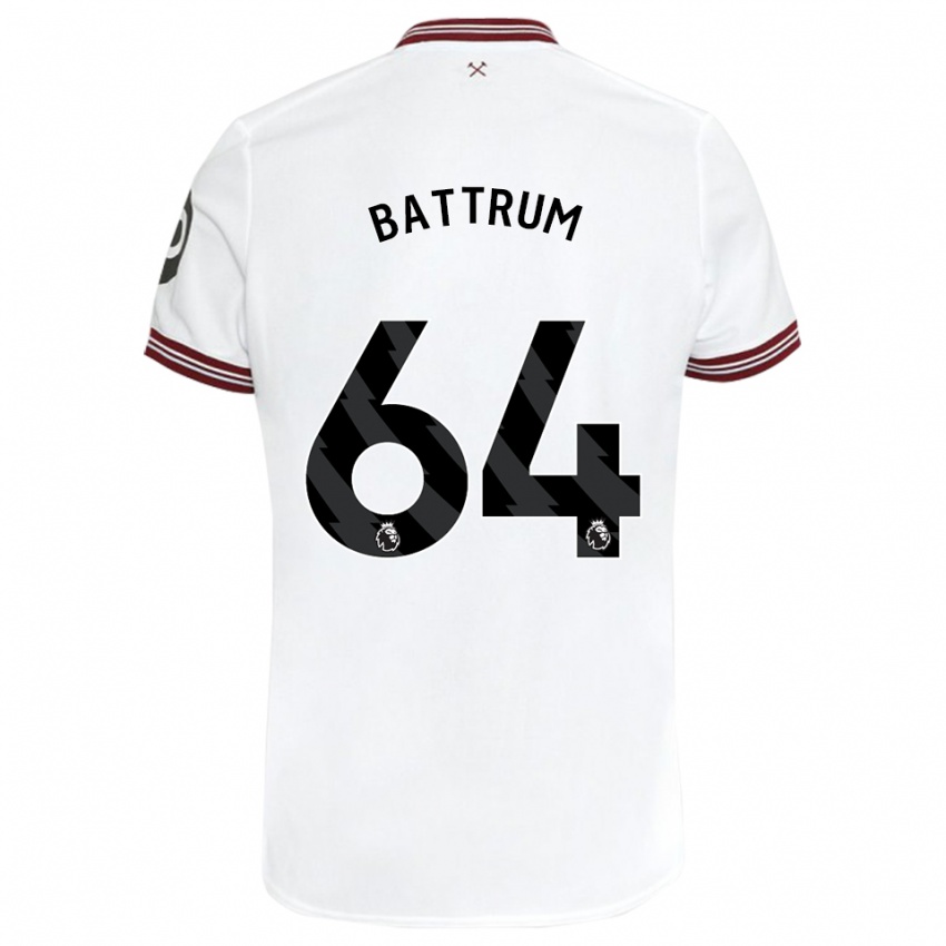 Barn Ryan Battrum #64 Hvit Bortetrøye Drakt Trøye 2023/24 Skjorter T-Skjorte
