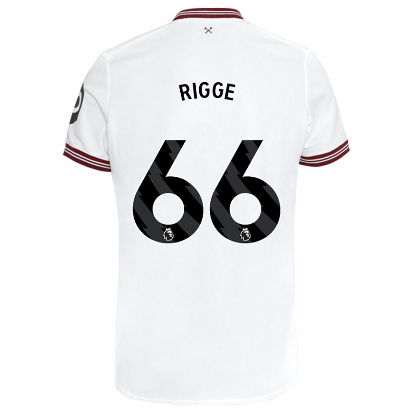 Barn Daniel Rigge #66 Hvit Bortetrøye Drakt Trøye 2023/24 Skjorter T-Skjorte