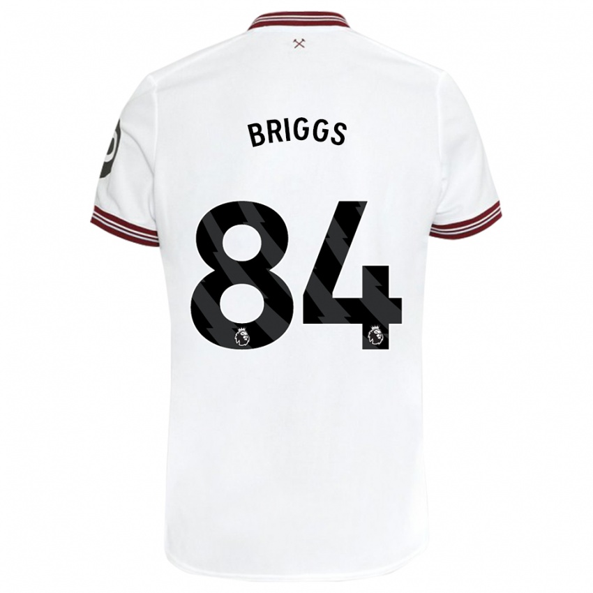 Barn Josh Briggs #84 Hvit Bortetrøye Drakt Trøye 2023/24 Skjorter T-Skjorte