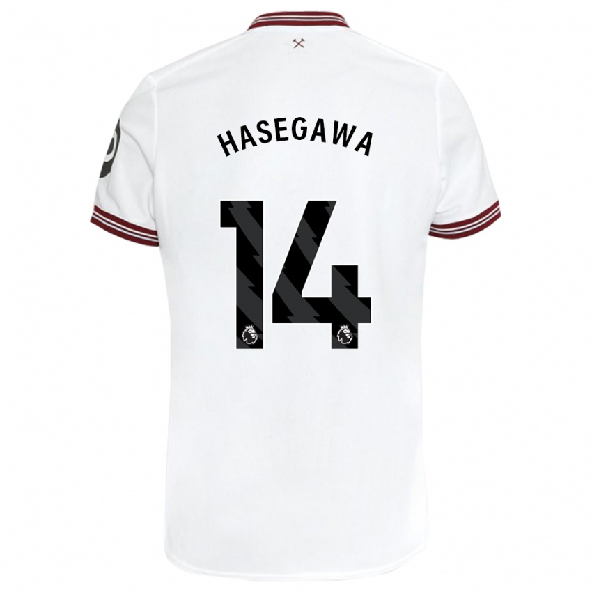 Barn Yui Hasegawa #14 Hvit Bortetrøye Drakt Trøye 2023/24 Skjorter T-Skjorte