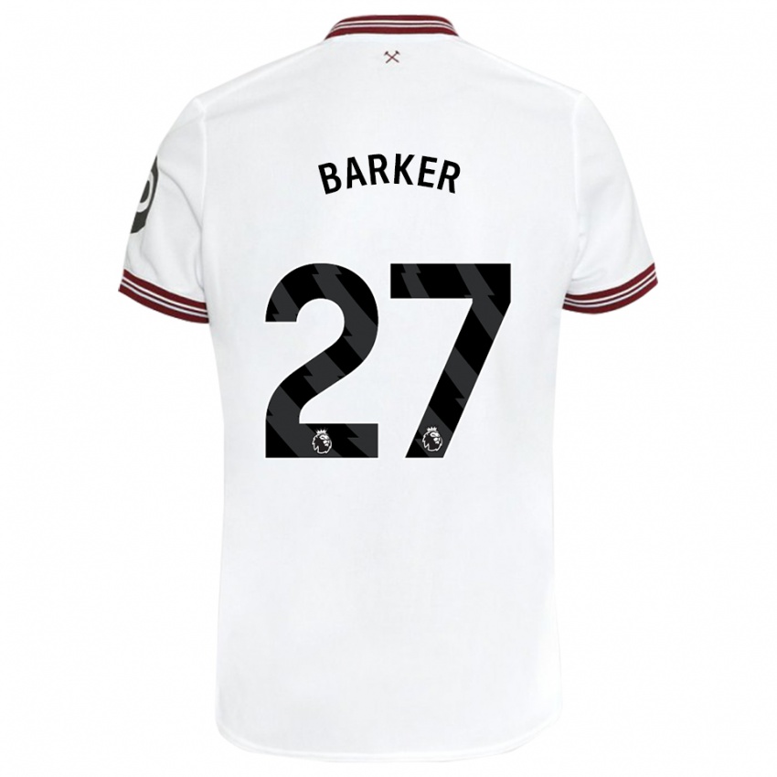 Barn Maisy Barker #27 Hvit Bortetrøye Drakt Trøye 2023/24 Skjorter T-Skjorte