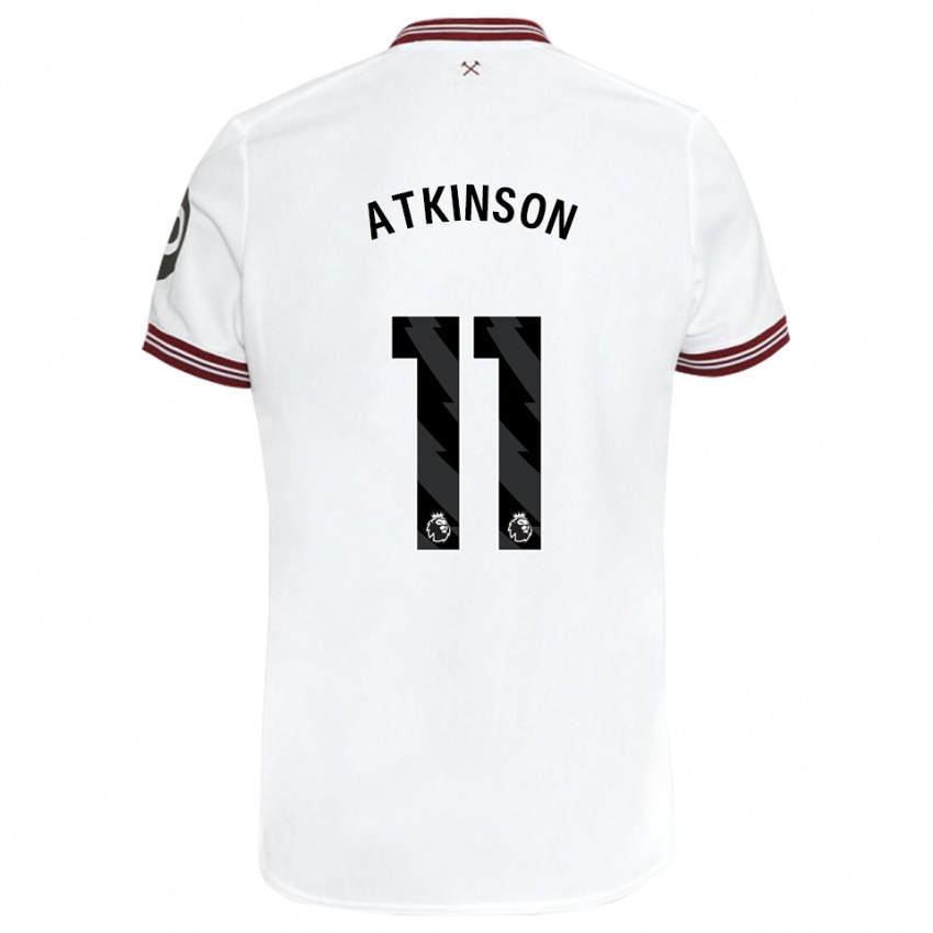 Barn Izzy Atkinson #11 Hvit Bortetrøye Drakt Trøye 2023/24 Skjorter T-Skjorte