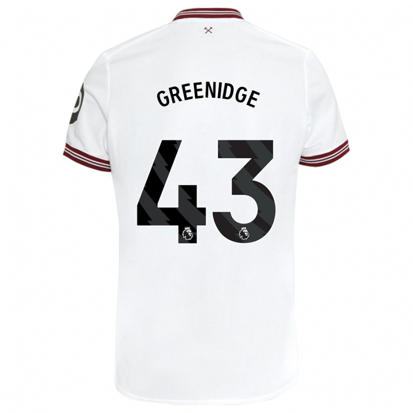 Barn Will Greenidge #43 Hvit Bortetrøye Drakt Trøye 2023/24 Skjorter T-Skjorte