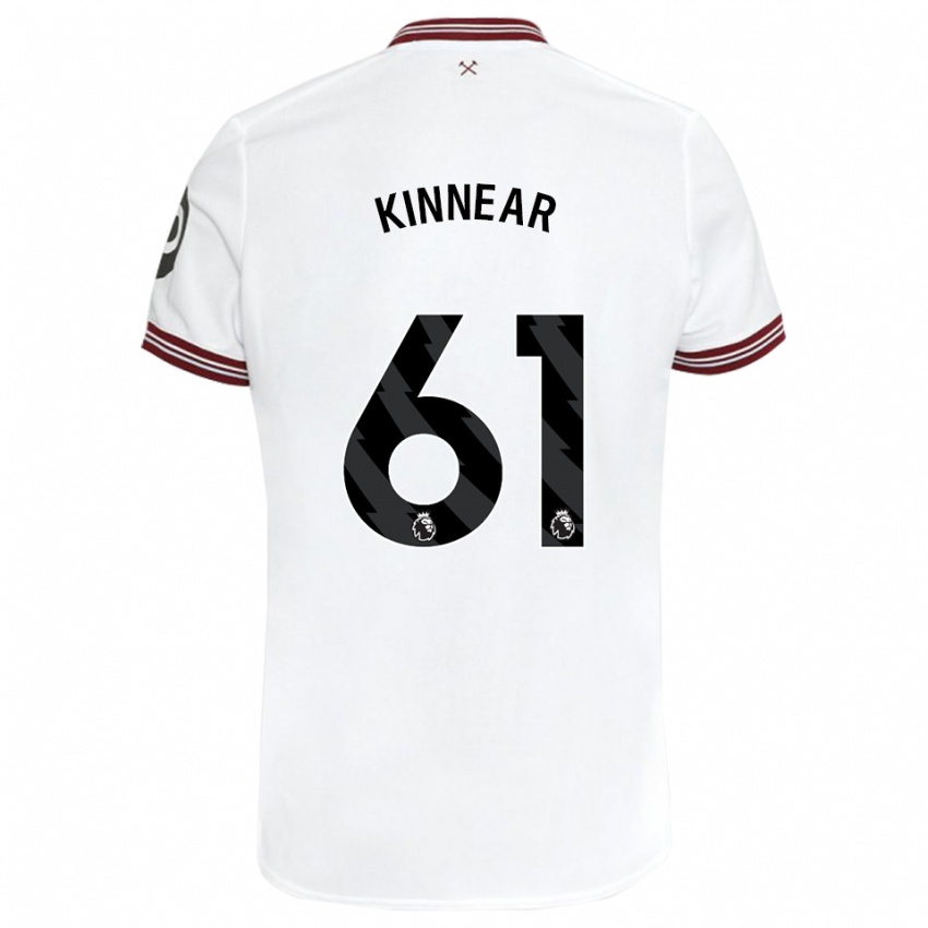 Barn Brian Kinnear #61 Hvit Bortetrøye Drakt Trøye 2023/24 Skjorter T-Skjorte