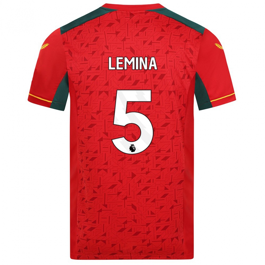 Barn Mario Lemina #5 Rød Bortetrøye Drakt Trøye 2023/24 Skjorter T-Skjorte