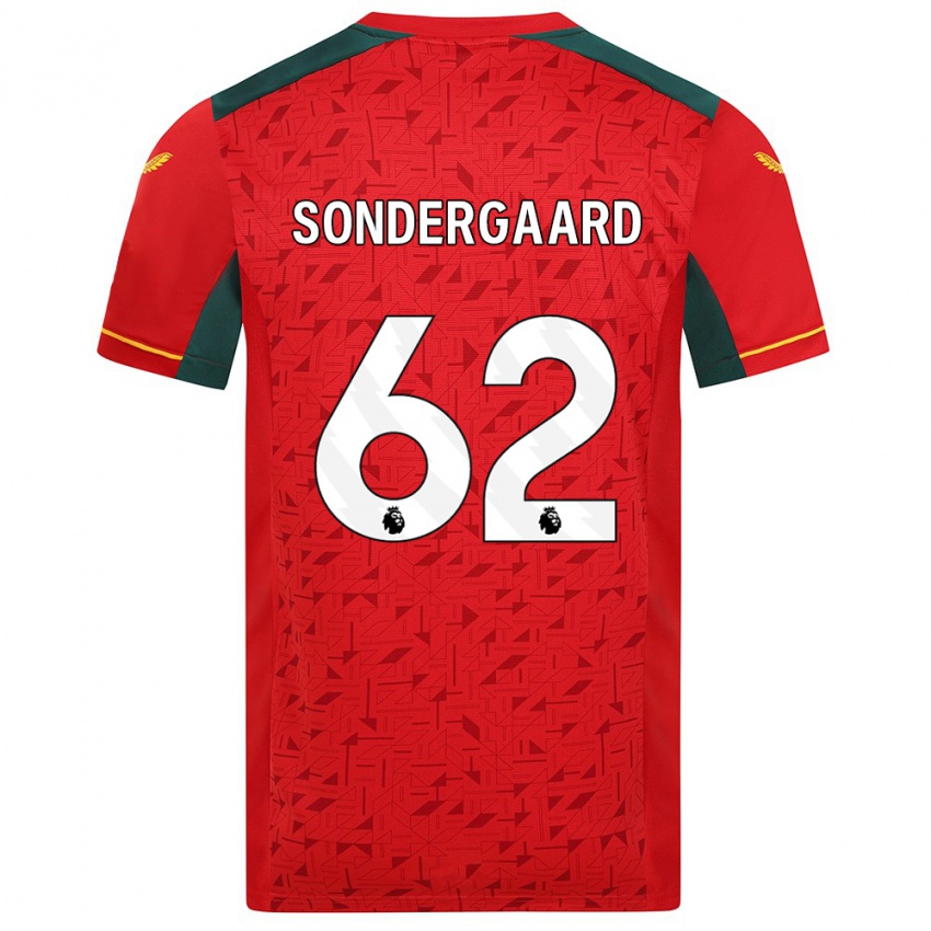 Barn Andreas Sondergaard #62 Rød Bortetrøye Drakt Trøye 2023/24 Skjorter T-Skjorte