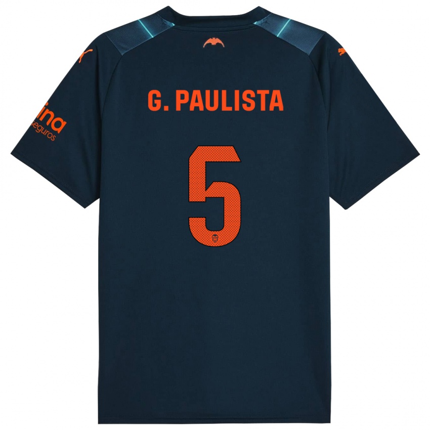 Barn Gabriel Paulista #5 Marineblå Bortetrøye Drakt Trøye 2023/24 Skjorter T-Skjorte