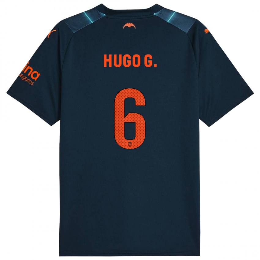 Barn Hugo Guillamon #6 Marineblå Bortetrøye Drakt Trøye 2023/24 Skjorter T-Skjorte