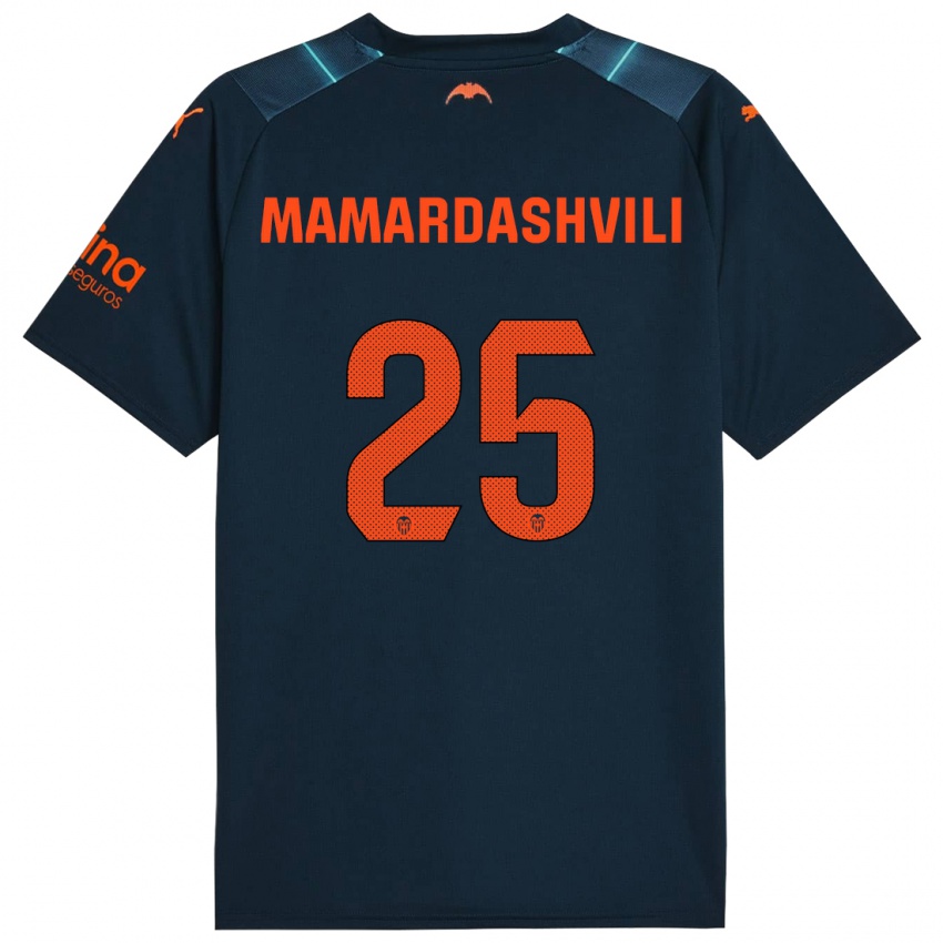 Barn Giorgi Mamardashvili #25 Marineblå Bortetrøye Drakt Trøye 2023/24 Skjorter T-Skjorte