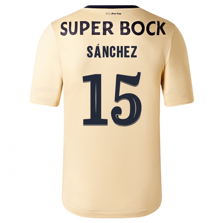 Barn Jorge Sanchez #15 Beige-Gylden Bortetrøye Drakt Trøye 2023/24 Skjorter T-Skjorte