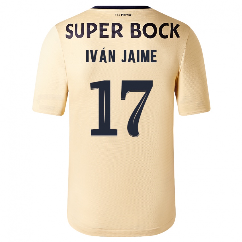 Barn Iván Jaime #17 Beige-Gylden Bortetrøye Drakt Trøye 2023/24 Skjorter T-Skjorte
