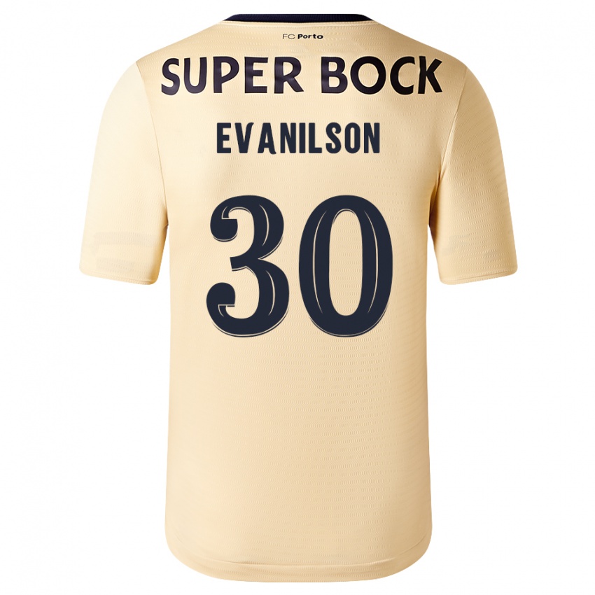 Barn Evanilson #30 Beige-Gylden Bortetrøye Drakt Trøye 2023/24 Skjorter T-Skjorte