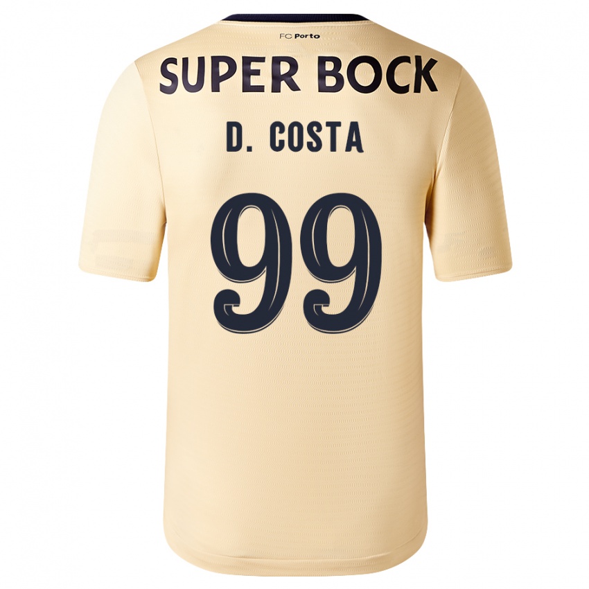 Barn Diogo Costa #99 Beige-Gylden Bortetrøye Drakt Trøye 2023/24 Skjorter T-Skjorte