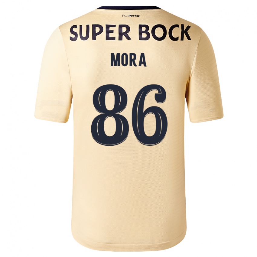 Barn Rodrigo Mora #86 Beige-Gylden Bortetrøye Drakt Trøye 2023/24 Skjorter T-Skjorte