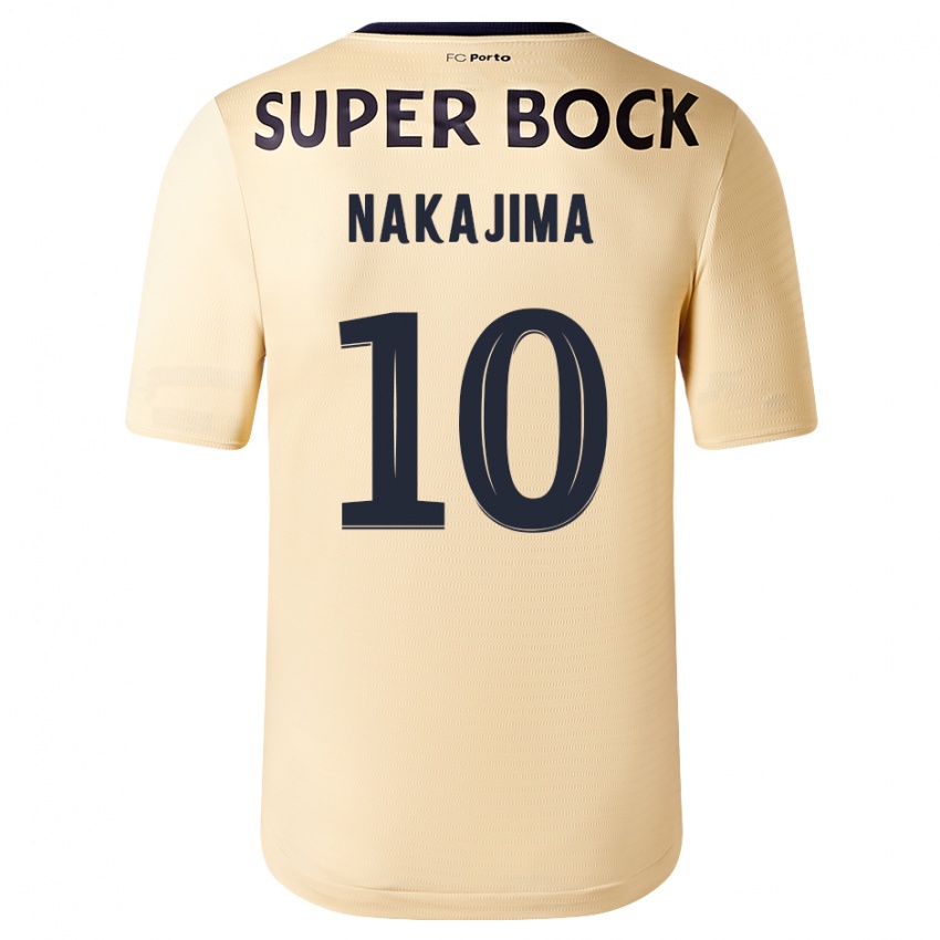 Barn Shoya Nakajima #10 Beige-Gylden Bortetrøye Drakt Trøye 2023/24 Skjorter T-Skjorte