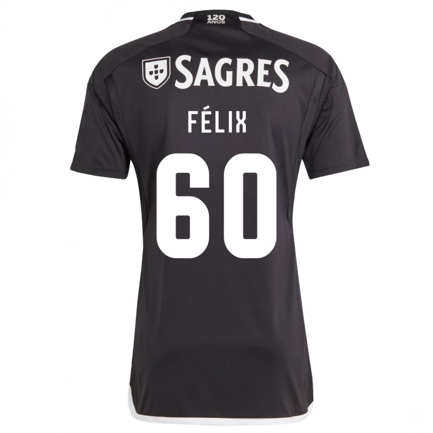 Barn Nuno Félix #60 Svart Bortetrøye Drakt Trøye 2023/24 Skjorter T-Skjorte