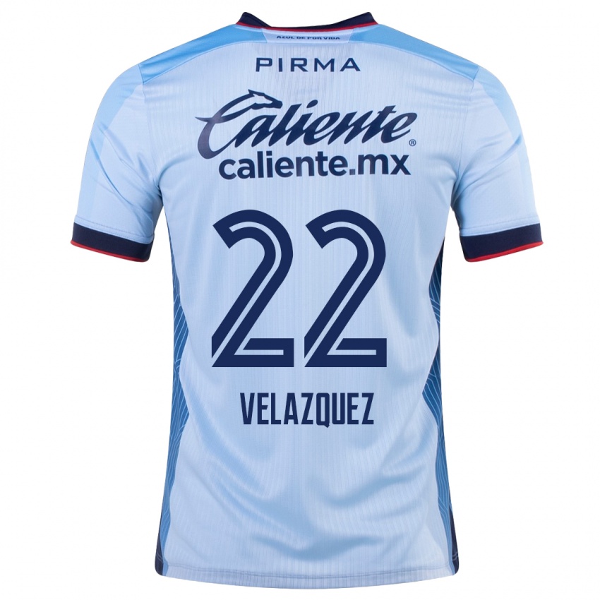 Barn Hireri Velazquez #22 Himmelblå Bortetrøye Drakt Trøye 2023/24 Skjorter T-Skjorte