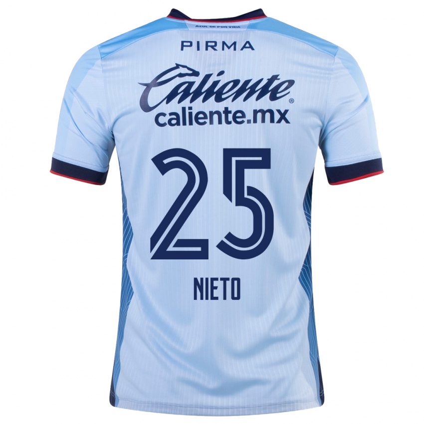 Barn Natsidieli Nieto #25 Himmelblå Bortetrøye Drakt Trøye 2023/24 Skjorter T-Skjorte