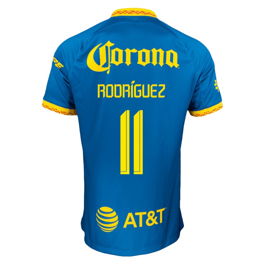 Barn Jonathan Rodriguez #11 Blå Bortetrøye Drakt Trøye 2023/24 Skjorter T-Skjorte