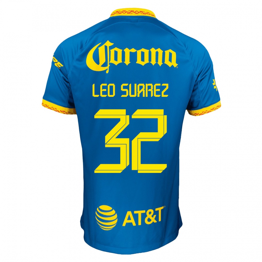 Barn Leo Suarez #32 Blå Bortetrøye Drakt Trøye 2023/24 Skjorter T-Skjorte