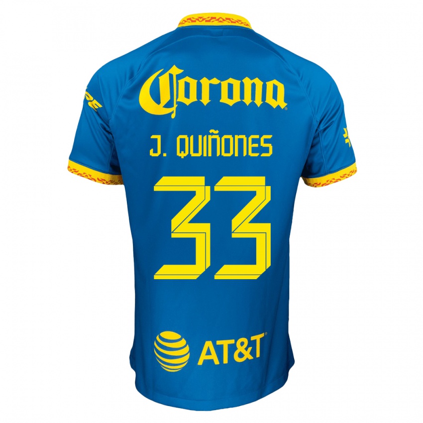 Barn Julián Quiñones #33 Blå Bortetrøye Drakt Trøye 2023/24 Skjorter T-Skjorte