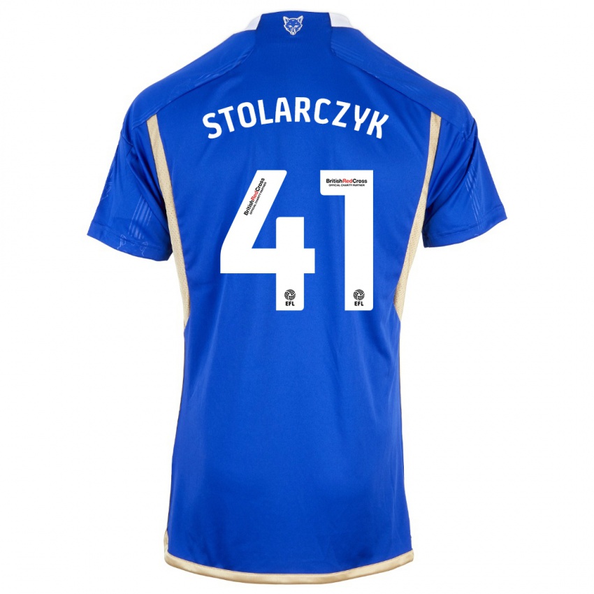 Mann Jakub Stolarczyk #41 Kongeblå Hjemmetrøye Drakt Trøye 2023/24 Skjorter T-Skjorte