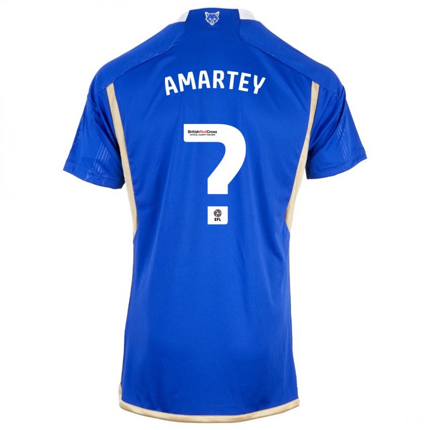 Mann Bobby Amartey #0 Kongeblå Hjemmetrøye Drakt Trøye 2023/24 Skjorter T-Skjorte