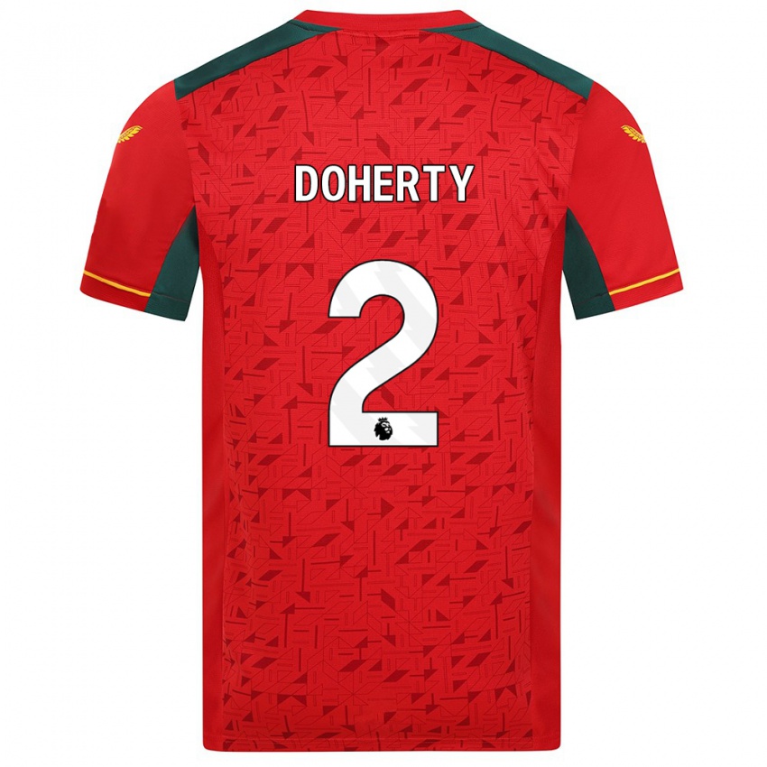 Mann Matt Doherty #2 Rød Bortetrøye Drakt Trøye 2023/24 Skjorter T-Skjorte