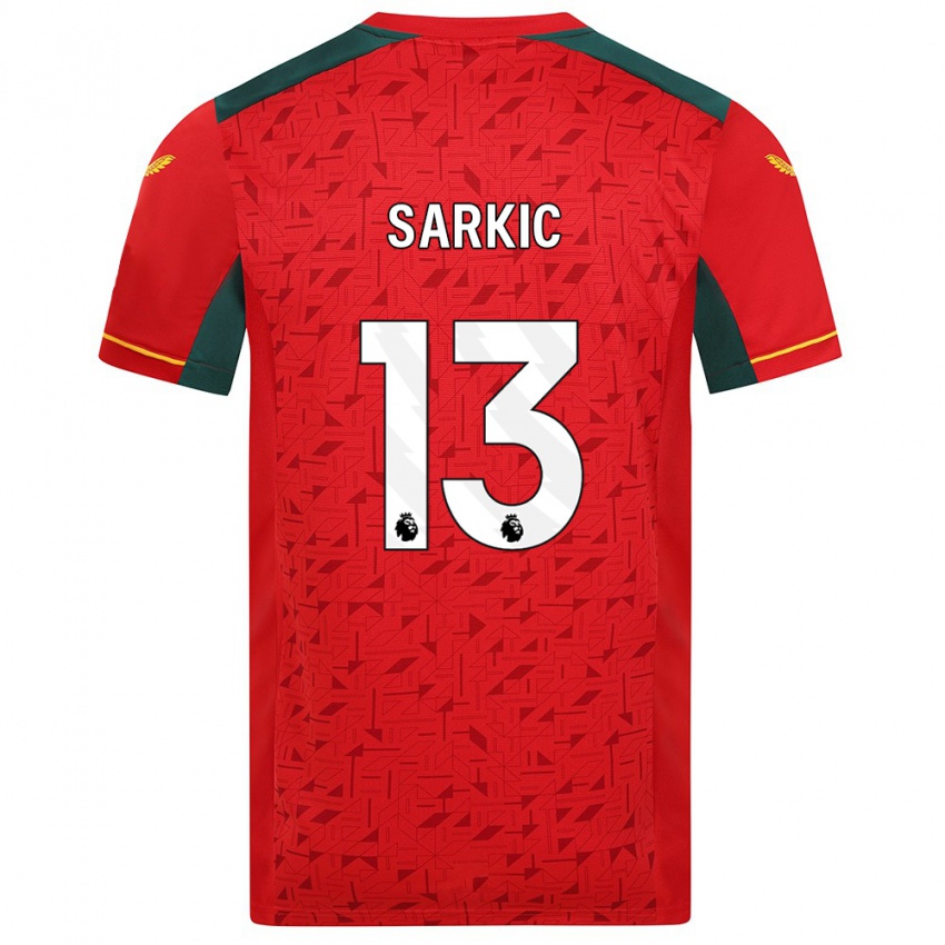 Mann Matija Sarkic #13 Rød Bortetrøye Drakt Trøye 2023/24 Skjorter T-Skjorte