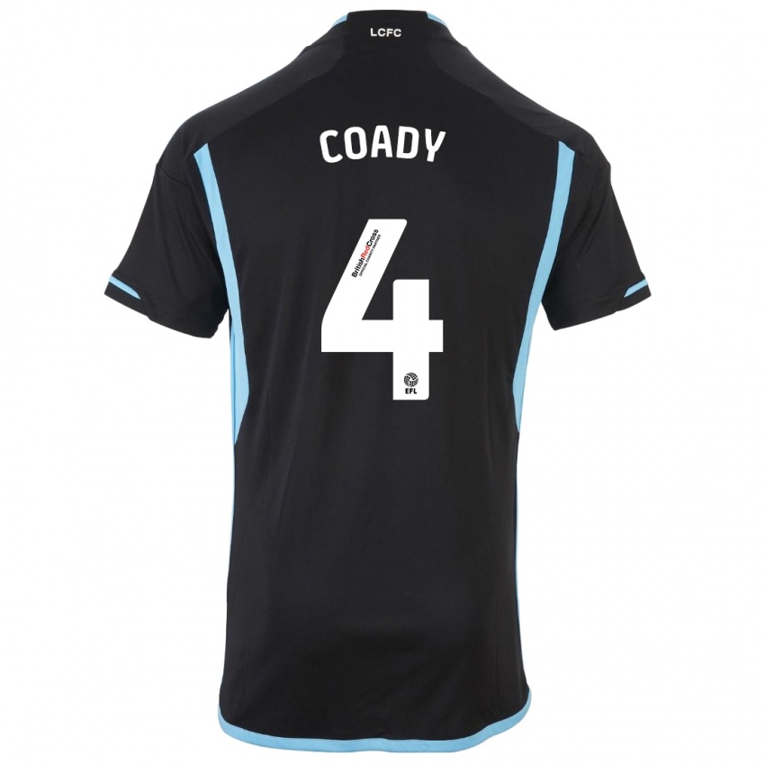 Mann Conor Coady #4 Svart Bortetrøye Drakt Trøye 2023/24 Skjorter T-Skjorte