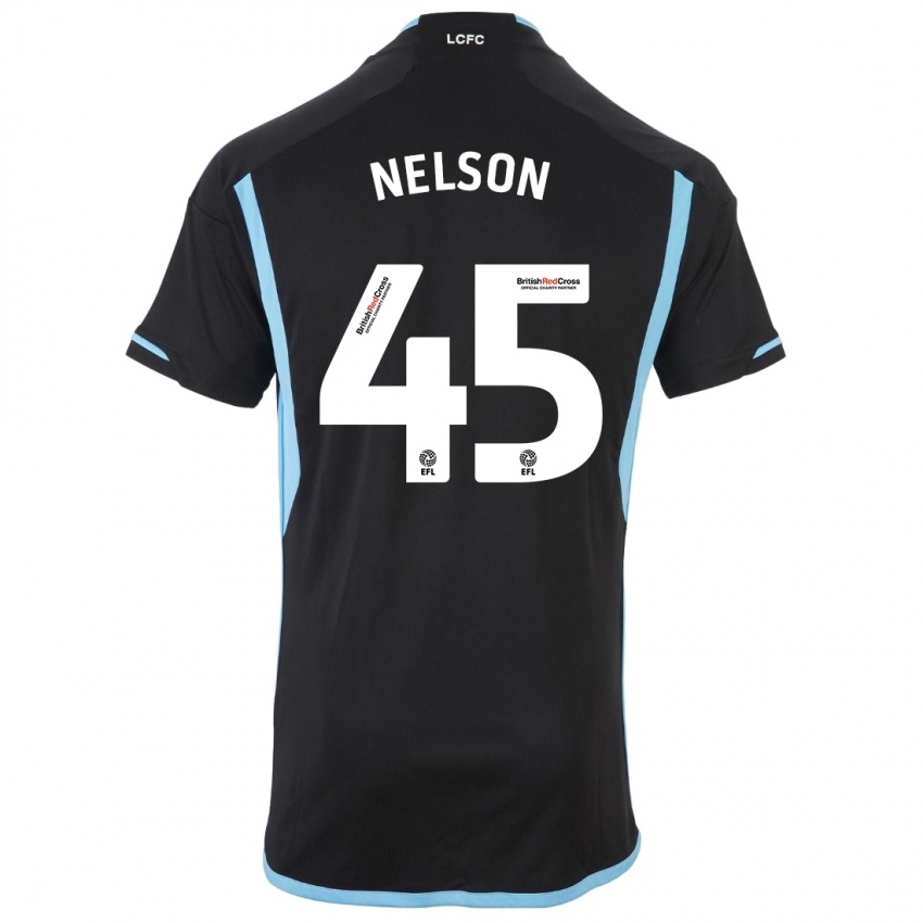 Mann Ben Nelson #45 Svart Bortetrøye Drakt Trøye 2023/24 Skjorter T-Skjorte