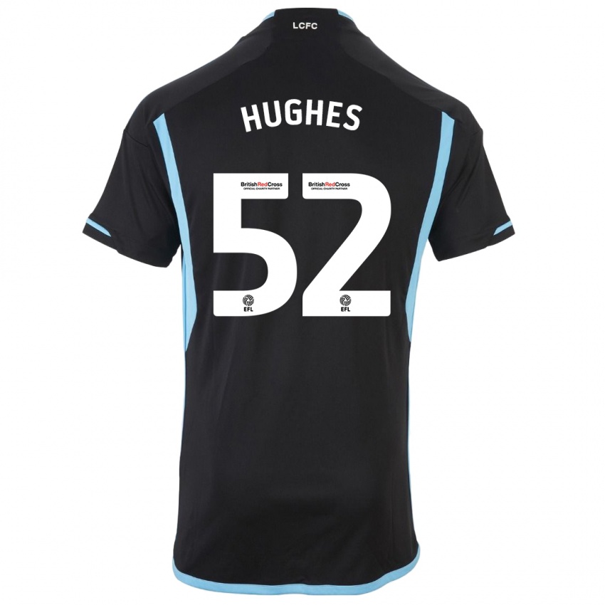 Mann Iestyn Hughes #52 Svart Bortetrøye Drakt Trøye 2023/24 Skjorter T-Skjorte