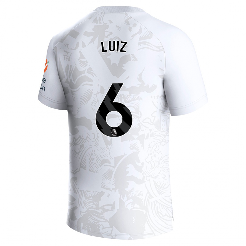 Mann Douglas Luiz #6 Hvit Bortetrøye Drakt Trøye 2023/24 Skjorter T-Skjorte