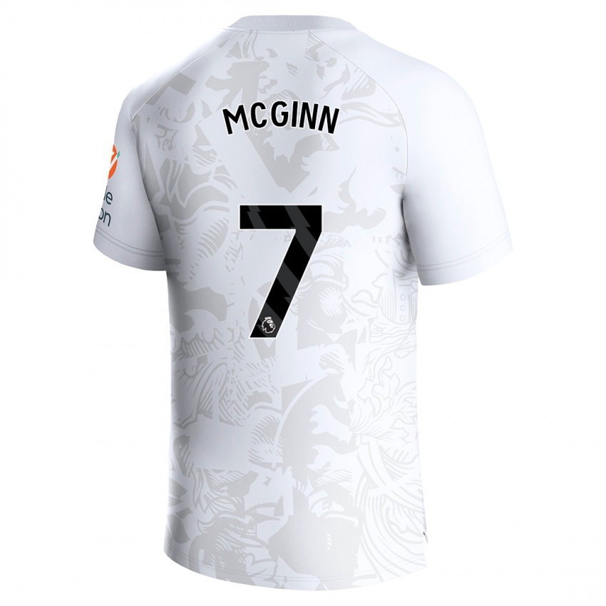 Mann John Mcginn #7 Hvit Bortetrøye Drakt Trøye 2023/24 Skjorter T-Skjorte