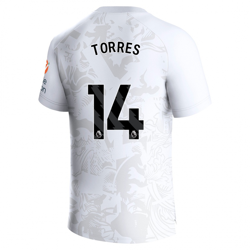 Mann Pau Torres #14 Hvit Bortetrøye Drakt Trøye 2023/24 Skjorter T-Skjorte