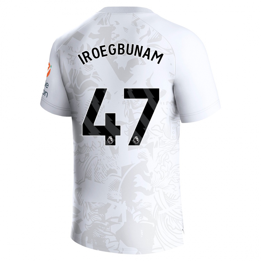 Mann Tim Iroegbunam #47 Hvit Bortetrøye Drakt Trøye 2023/24 Skjorter T-Skjorte