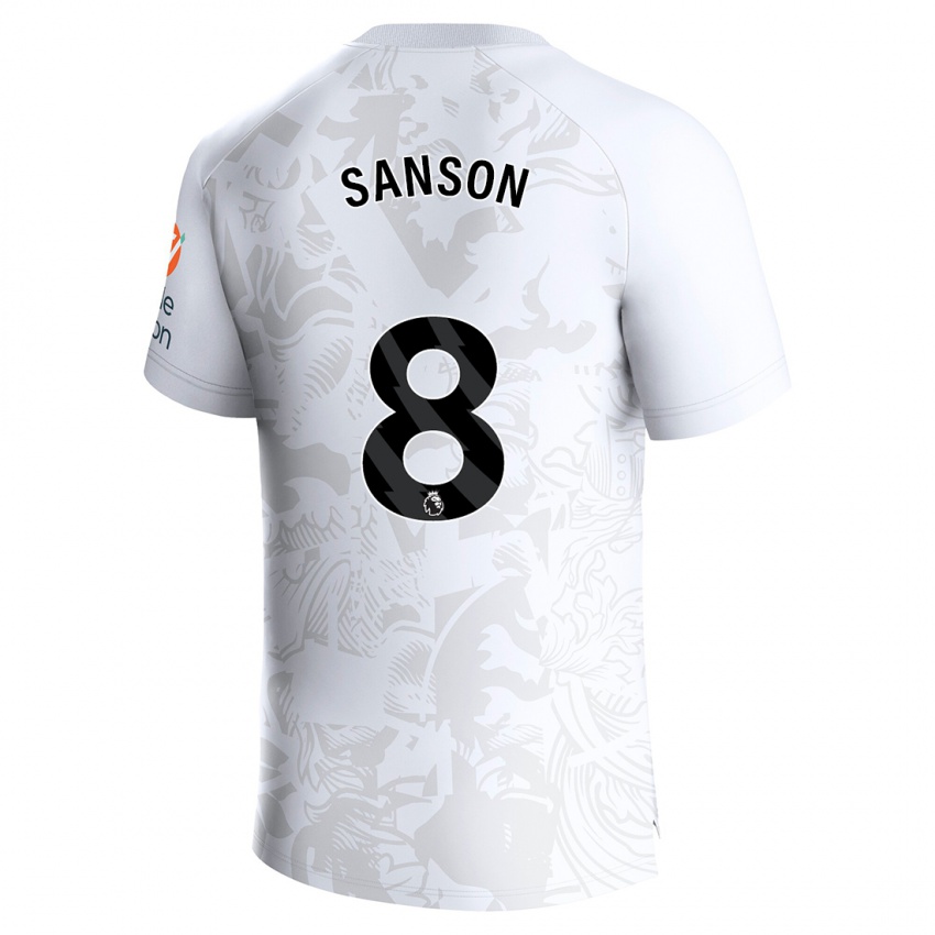 Mann Morgan Sanson #8 Hvit Bortetrøye Drakt Trøye 2023/24 Skjorter T-Skjorte