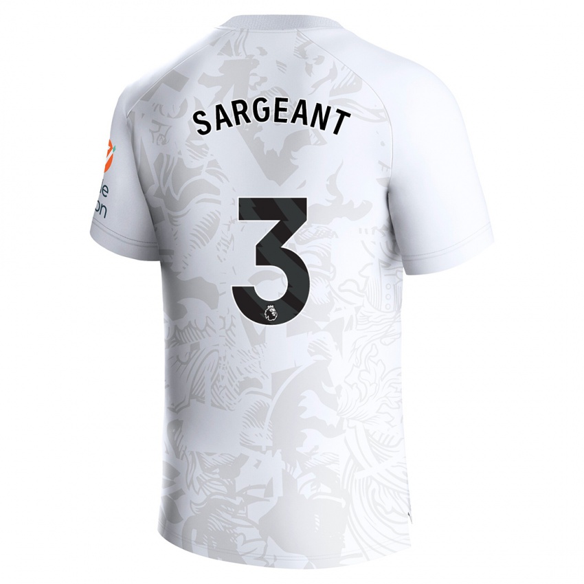 Mann Meaghan Sargeant #3 Hvit Bortetrøye Drakt Trøye 2023/24 Skjorter T-Skjorte