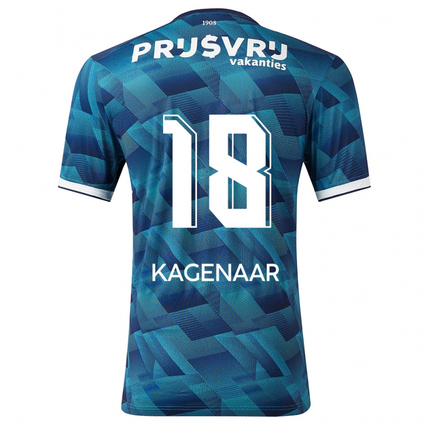 Mann Isa Kagenaar #18 Blå Bortetrøye Drakt Trøye 2023/24 Skjorter T-Skjorte