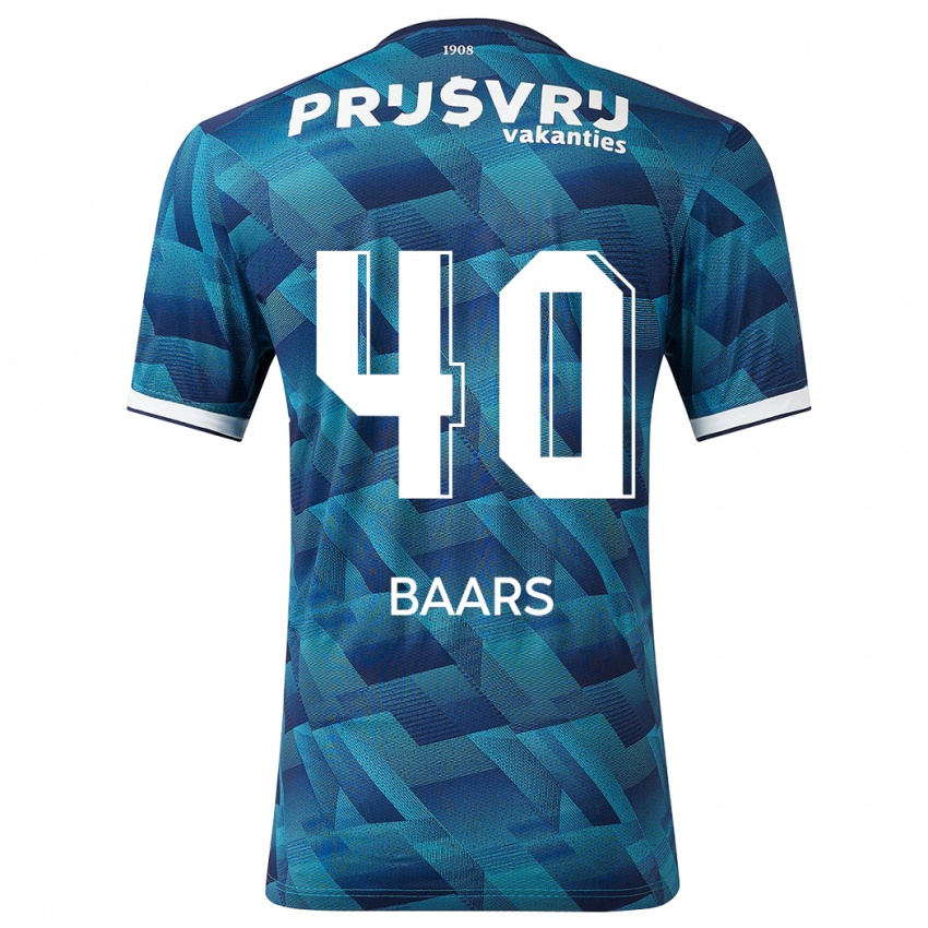 Mann Guus Baars #40 Blå Bortetrøye Drakt Trøye 2023/24 Skjorter T-Skjorte