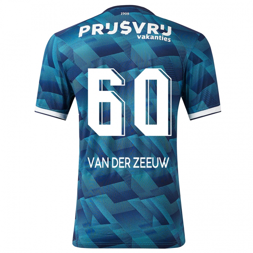 Mann Twan Van Der Zeeuw #60 Blå Bortetrøye Drakt Trøye 2023/24 Skjorter T-Skjorte