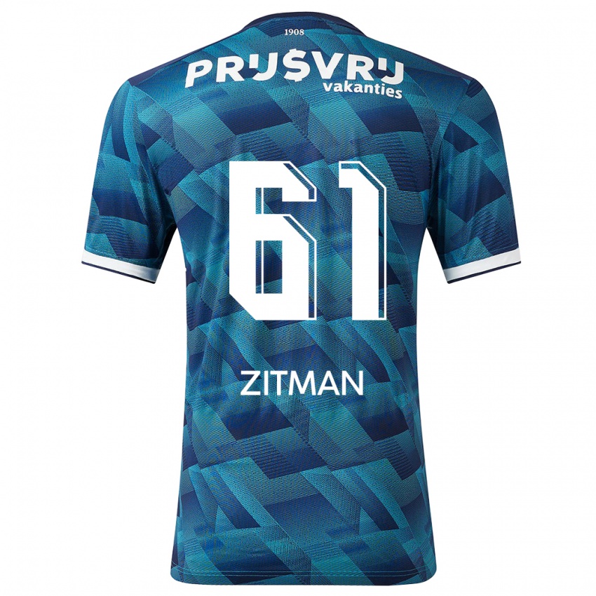 Mann Sven Zitman #61 Blå Bortetrøye Drakt Trøye 2023/24 Skjorter T-Skjorte