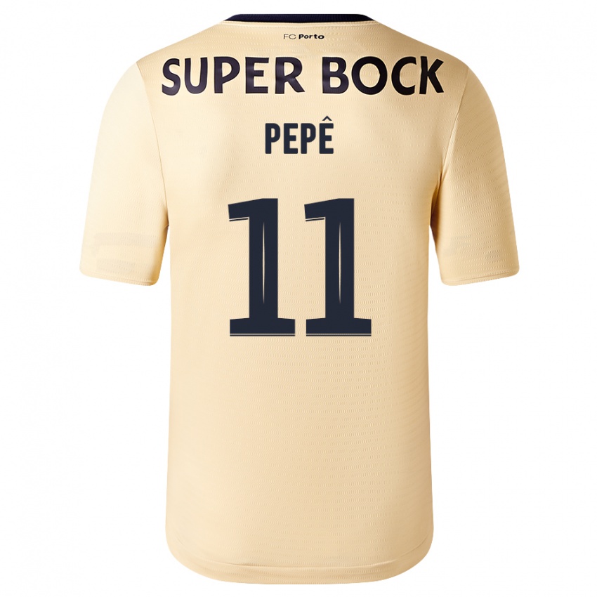 Mann Pepe #11 Beige-Gylden Bortetrøye Drakt Trøye 2023/24 Skjorter T-Skjorte