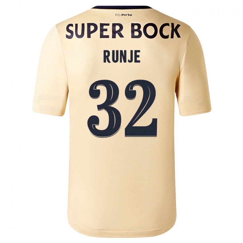 Mann Roko Runje #32 Beige-Gylden Bortetrøye Drakt Trøye 2023/24 Skjorter T-Skjorte